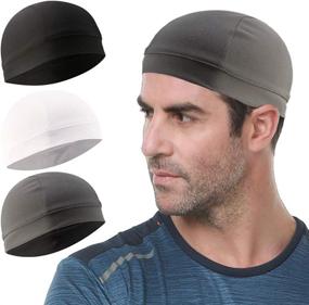 img 4 attached to Men Women's Sweat-Wicking Cooling Helmet Liner - 3 Pack for Cycling, Running, and More