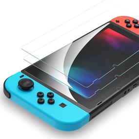 img 4 attached to Syncwire Nintendo Switch Tempered Glass Screen Protector 🎮 - 2 Pack, Transparent HD Clear, Anti-Scratch, Anti-Fingerprint, Shatterproof, Bubble-Free