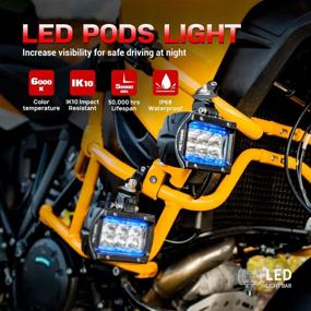 img 3 attached to 🚗 MIC TUNING Unlimited-GO K1 2Pcs LED Pods 4 Inch 18W Off Road Spot LED Light Bar 1620lm with Iceblue Marker Light