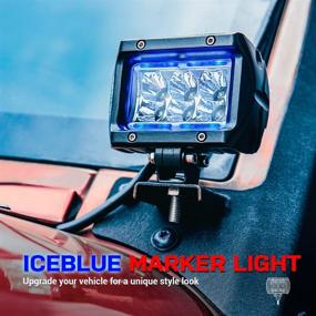 img 1 attached to 🚗 MIC TUNING Unlimited-GO K1 2Pcs LED Pods 4 Inch 18W Off Road Spot LED Light Bar 1620lm with Iceblue Marker Light