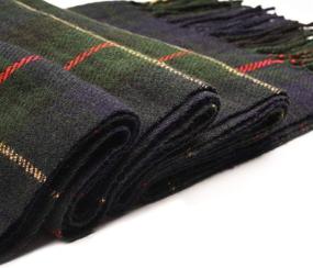 img 1 attached to 🧣 Lingso Plaid Scarfs - Winter Warm Tartan Blanket Scarf for Men and Women- Long Wraps, Anti-pilling Shawl