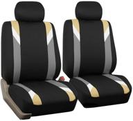 fh group fb033beige102 bucket seat covers - modernistic airbag compatible (set of 2) in beige logo