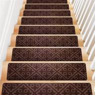 🏞️ non slip carpet stair treads - kalafun indoor stair runners for wooden steps, set of 15, 8"x30", brown логотип