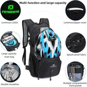 img 3 attached to 🎒 Black Lightweight Hiking Backpack with 2L Leakproof TPU Water Bladder for Biking, Running, Cycling, Climbing - Sports Hydration Packs