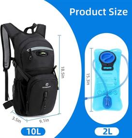 img 1 attached to 🎒 Black Lightweight Hiking Backpack with 2L Leakproof TPU Water Bladder for Biking, Running, Cycling, Climbing - Sports Hydration Packs