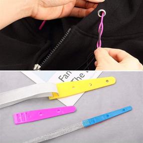 img 1 attached to 🧵 15-Piece Hand Sewing Needle Threader Set for Sewing Machine Needles, Including Plastic and Metal Threaders, Metal Tweezers, Stitch Remover, and Measuring Tape