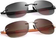 👓 rimless bifocal reading glasses: sport sunglasses with uv400 protection, blue light blocking, lightweight design for men and women logo