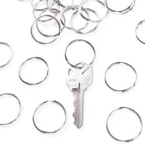 img 4 attached to 🔑 Versatile Nickel Plated Keychain Ring Clips for Efficient Keys Organization, Arts & Crafts, Lanyards - 1" (25mm) Round Edged Split Circular (200 pcs)