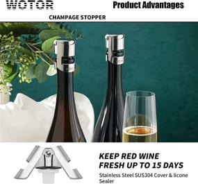 img 2 attached to WOTOR Champagne Stoppers: Stainless 🍾 Steel Saver for Leak-Proof Keep Freshness