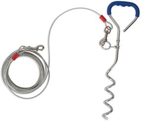 img 1 attached to Easyturn Stake with Cable Corkscrew Dog Tie Out - Robust Handle, Holds up to 100 lbs - Petmate