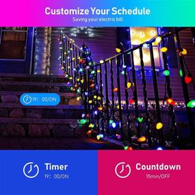 img 1 attached to 🎄 Enhance Your Holiday Atmosphere with Waterproof C9 Outdoor Christmas Lights: 50 LED Color Changing String Lights with Bluetooth APP Control & Musical Fairy Light Effects – Perfect for Patio, Xmas Tree, Wedding Party Decoration!