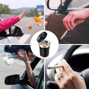 img 1 attached to 🚗 SOLARXIA Car Ashtray: Detachable Solar & USB Rechargeable Cigar Lighter with Lid & Blue LED - Perfect for Car Cup Holder & Home Office (Black)