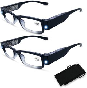 img 4 attached to 🔍 Enhanced Vision: 2 Pack Lighted Reading Glasses with Magnifier for Men and Women