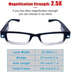img 1 attached to 🔍 Enhanced Vision: 2 Pack Lighted Reading Glasses with Magnifier for Men and Women