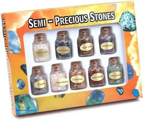 img 1 attached to Мини-стеклянные бутылочки "Mookaitedecor" (9 штук): Повысьте самоисцеление с помощью полированных кристаллических чипов драгоценных камней и камней Рэйки.