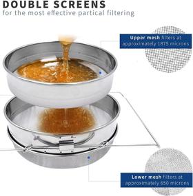 img 1 attached to 🍯 VIVO Beekeeping Equipment - Stainless Steel Double Sieve Honey Strainer, BEE-V101H Filter