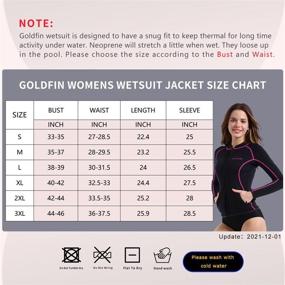 img 3 attached to Stay Comfortable and Stylish in the GoldFin Women's Wetsuit Top: Perfect for Water Aerobics, Diving, Surfing and Kayaking with 2mm Neoprene Jacket, Zipper Pocket and Long Sleeves!