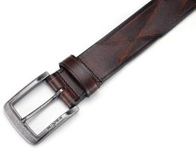 img 2 attached to 👔 Refined Genuine Leather Single Buckle Men's Accessories and Belts - Elevate Your Style