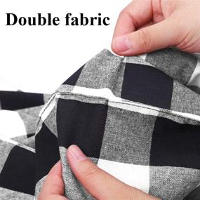 img 3 attached to Набор из 6 скатертей Buffalo Plaid - 13 x 19 дюймов 🔲 Клетчатые двухслойные хлопковые подставки для стола для кухонного декора - черно-белые.