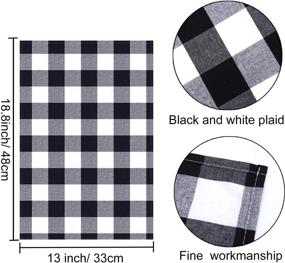 img 2 attached to Набор из 6 скатертей Buffalo Plaid - 13 x 19 дюймов 🔲 Клетчатые двухслойные хлопковые подставки для стола для кухонного декора - черно-белые.