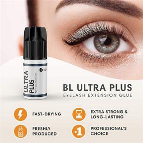 img 2 attached to 💪 Ultra Plus BL Blink Lash EXTRA STRONG Eyelash Extension Glue 5ml - Professional's Choice for Fast Drying, Black, Thin Eyelash Extension Supplies 5g