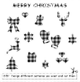 img 1 attached to 🎄 Premium Buffalo Plaid Pattern Christmas HTV Heat Transfer Vinyl - 3 Sheets, Ideal for Iron-on Fabric Crafts, Shirts, Hats, Clothing, Bags - 12 x 10 Inch/Sheet (Black)