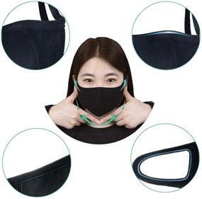 img 2 attached to 🎭 2 Sets of Stylish Protective Face Masks with Double Layered Cotton Material