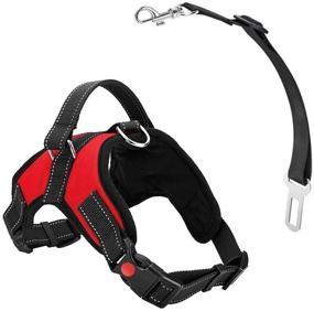 img 4 attached to Multipurpose Dog Safety Car Vest Harness with Seat Belt Attachment for Ultimate Travel Safety
