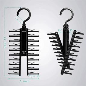 img 1 attached to 👕 IPOW Upgraded Cross X 20 Tie Rack Holder: See Everything, Rotate to Open/Close, Non-Slip Clips, 360° Swivel Space Saving Organizer - Pack of 2