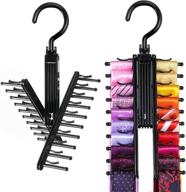 👕 ipow upgraded cross x 20 tie rack holder: see everything, rotate to open/close, non-slip clips, 360° swivel space saving organizer - pack of 2 logo