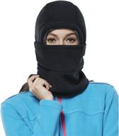 ❄️ warm & comfy achiou winter balaclava fleece hood ski mask: ideal face cover hat cap scarf for women & kids in cold weather logo