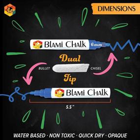 img 1 attached to 🎨 Блами Артс жидкие маркеры-мел и набор меток для меловой доски - 14 стираемых чернилных ручек - бонус: золотые и серебряные цвета - нетоксичные - обратимые наконечники с губкой для стирания