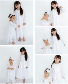 img 1 attached to Vintage Cotton Nightgowns for Girls: Long Sleeve Sleepwear Jammies for Little Kids 2T-14