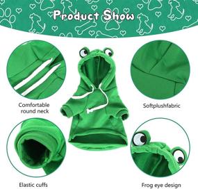 img 2 attached to 🐸 SGQCAR Dog Hoodie Sweatshirt: Cute Green Frog Costume for Small-Medium Dogs & Cats - Winter Warm Jacket, Pet Cold Weather Clothes, Doggie Hooded Outfit, Cozy Sweater Coat