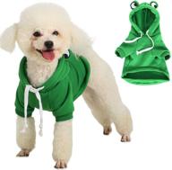 🐸 sgqcar dog hoodie sweatshirt: cute green frog costume for small-medium dogs & cats - winter warm jacket, pet cold weather clothes, doggie hooded outfit, cozy sweater coat логотип