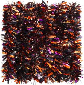 img 4 attached to 🎃 WILLBOND 6-Pack 39.4 Ft Halloween Twist Garland with Chunky Glittering Tinsel - Mixed Color Metallic Tinsel Decoration for Halloween Party Supplies (Black, Orange, and Purple)