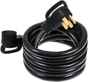 img 4 attached to 🔌 50Ft 50 Amp RV Extension Cord - Premium Power Supply Cable for Trailer, Motorhome, Camper with Handles by Mophorn