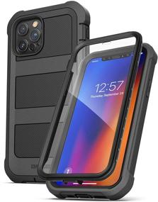 img 1 attached to 📱 Ultimate Falcon Armor: Encased iPhone 12 PRO MAX Case with Built-in Screen Protector (Full Protection) – Belt Clip Holster Included