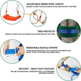 img 1 attached to 🏞️ Kawuneeche Ninja Warrior Obstacle Course Kit: Ultimate Backyard Training Equipment for Kids with Slackline, Monkey Bars, Climbing Rope, and More!