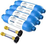 💦 4 pack of glacier fresh rv inline water filters with 2 hose protectors - enhances flavor, reduces odors, chlorine, and sediment in drinking water logo