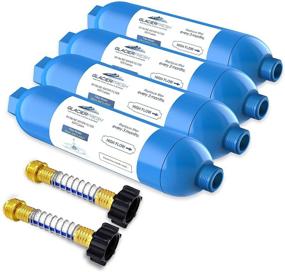 img 4 attached to 💦 4 Pack of GLACIER FRESH RV Inline Water Filters with 2 Hose Protectors - Enhances Flavor, Reduces Odors, Chlorine, and Sediment in Drinking Water