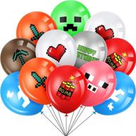 pixelated balloons double sided birthday decoration logo