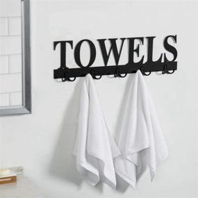 img 2 attached to 🧺 MyGift 23.5 Inch Black Metal Towel Design Wall Mount: Versatile 5 Dual-Hook Rack for Bathroom or Kitchen