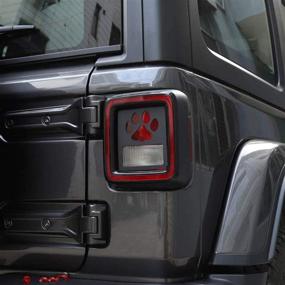 img 3 attached to 🚙 2018 Jeep Wrangler JL & Unlimited Sport (Pawprint) Rear Lamp Guards Protector - YOUAN Tail Light Cover