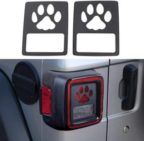 img 4 attached to 🚙 2018 Jeep Wrangler JL & Unlimited Sport (Pawprint) Rear Lamp Guards Protector - YOUAN Tail Light Cover