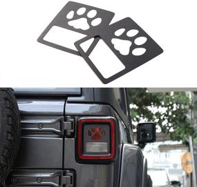 img 2 attached to 🚙 2018 Jeep Wrangler JL & Unlimited Sport (Pawprint) Rear Lamp Guards Protector - YOUAN Tail Light Cover