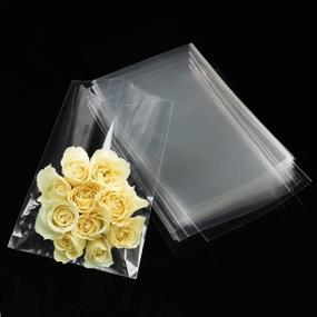 img 2 attached to 🍪 FgfAk 200 Pcs Clear Flat Cello Treat Bags - Perfect for Pastries, Bakery, Cookies, Candy, and Desserts - 5x7 Inches