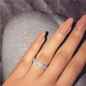 img 1 attached to 💍 Sophisticated Sterling Diamond Zirconia Eternity Engagement Jewelry for Women