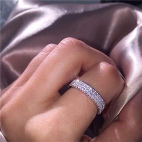 img 3 attached to 💍 Sophisticated Sterling Diamond Zirconia Eternity Engagement Jewelry for Women