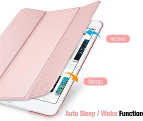 img 3 attached to 📱 Fintie iPad Mini 5 2019 Case - Lightweight Rose Gold Cover with Translucent Frosted Back Protector - Auto Wake/Sleep - Slim Shell for 7.9 Inch iPad Mini 5th Generation